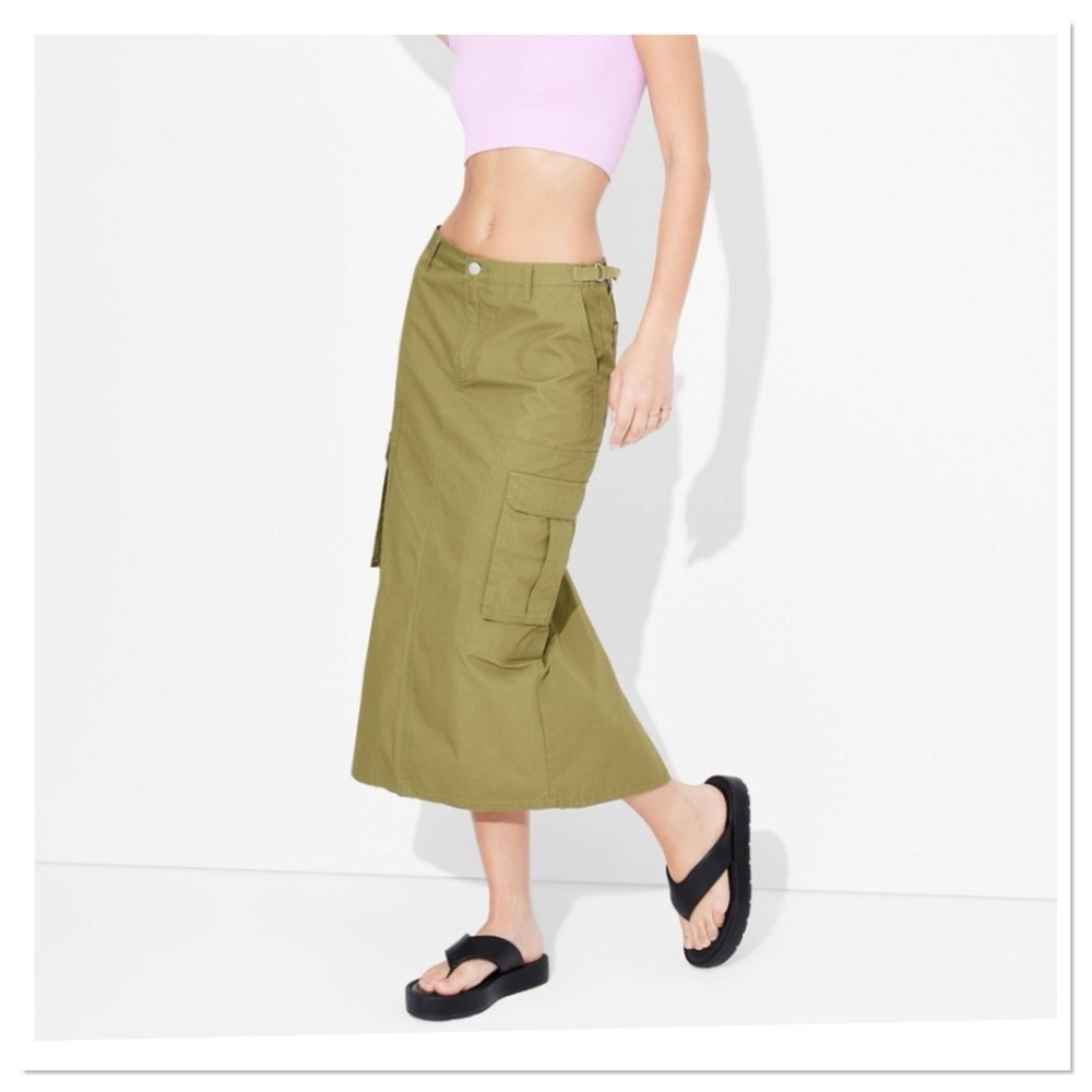 Women’s Cargo Maxi Skirt Wild Fable Olive Green